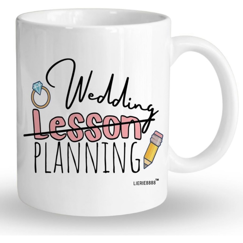 NIB Teacher Wedding Coffee Mug 11 oz. White